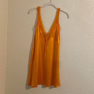 ZARA Orange Satin shift Dress